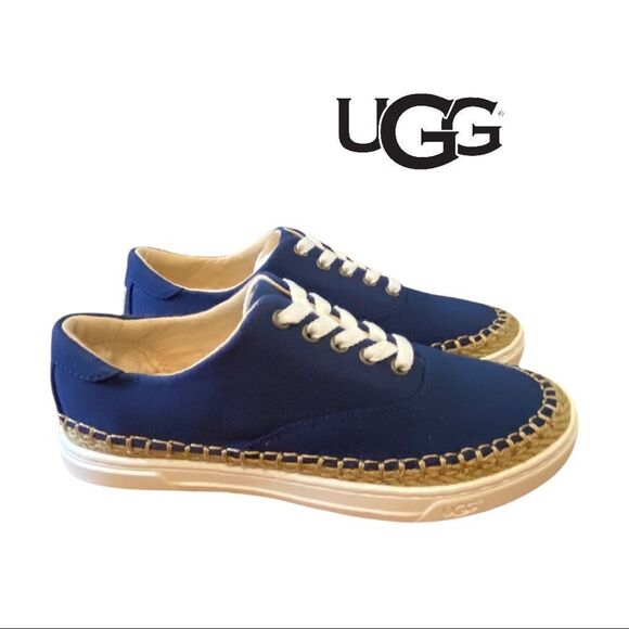 New in Box NIB UGG Women's "Eyan II" Blue Canvas Lace Sneakers 5 - Picture 2 of 5